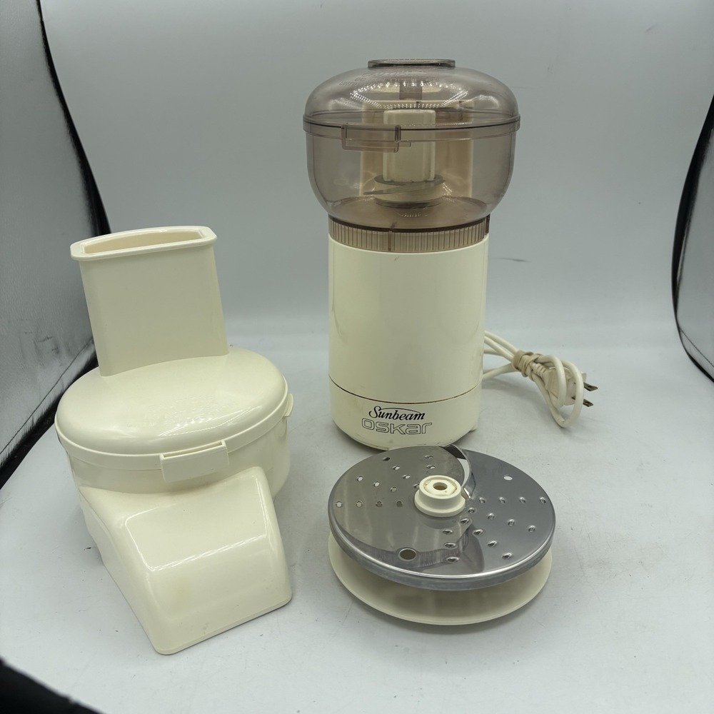 Vintage Sunbeam Food Processor Oskar 14081 Chop Shred France w Accessories